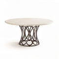 Ronde marmeren tafel met metalen onderstel 150 x 150 x 75cm