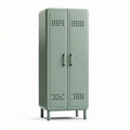 Metaal groene kledingkast met twee deuren en ventilatie voor opslag 50 x 40 x 180cm