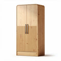 Houten kast met ribbeldesign en dubbele deuren 180 x 80 x 45cm
