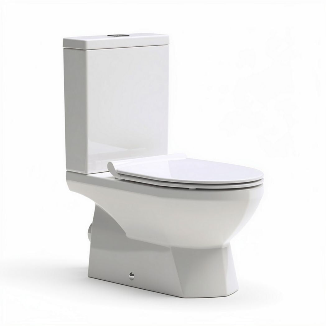 Wit keramisch toilet met geïntegreerde spoelbak afmetingen 70 x 40 x 80cm