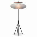 vloerlamp met stoffen lampenkap en houten details 30 x 30 x 150cm