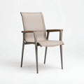 Tuinstoel van aluminium en textiel in taupe 60 x 60 x 90cm